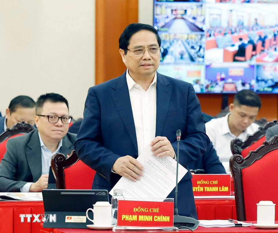 Thủ tướng Phạm Minh Chính phát biểu. (Ảnh: Thống Nhất/TTXVN)
