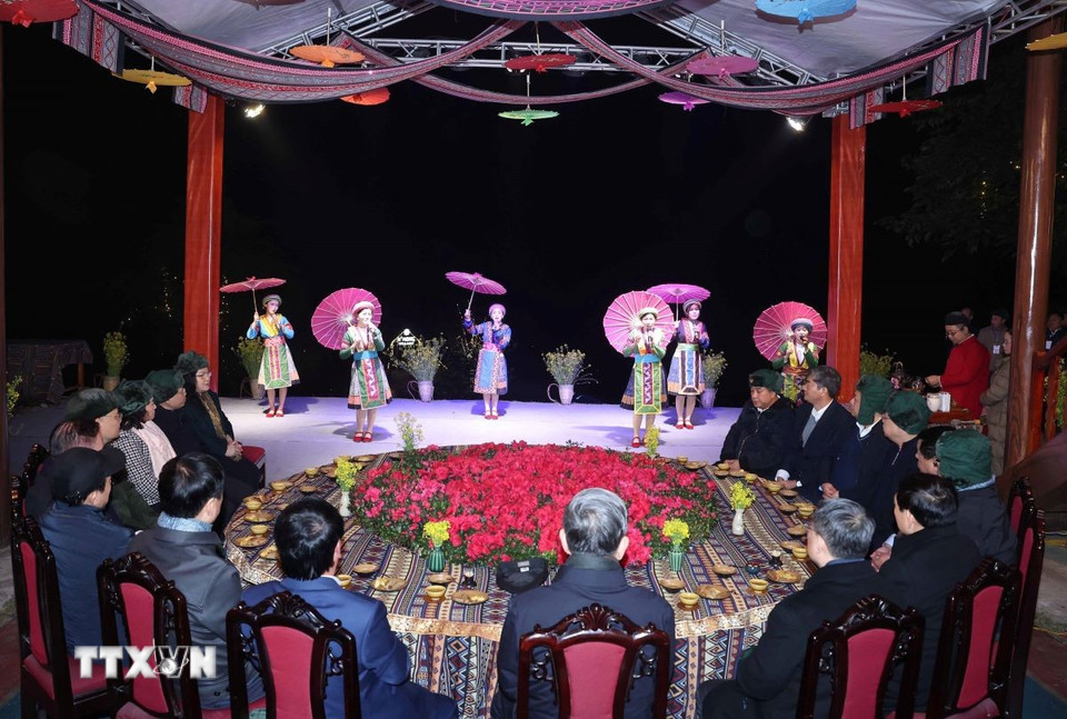 Chương trình văn hóa của nhân dân các dân tộc tỉnh Hà Giang. (Ảnh: Thống Nhất/TTXVN)