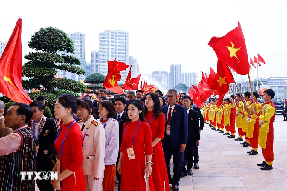 Các đại biểu đến dự Đại hội Thi đua yêu nước toàn quốc lần thứ XI. (Ảnh: Doãn Tấn/TTXVN)