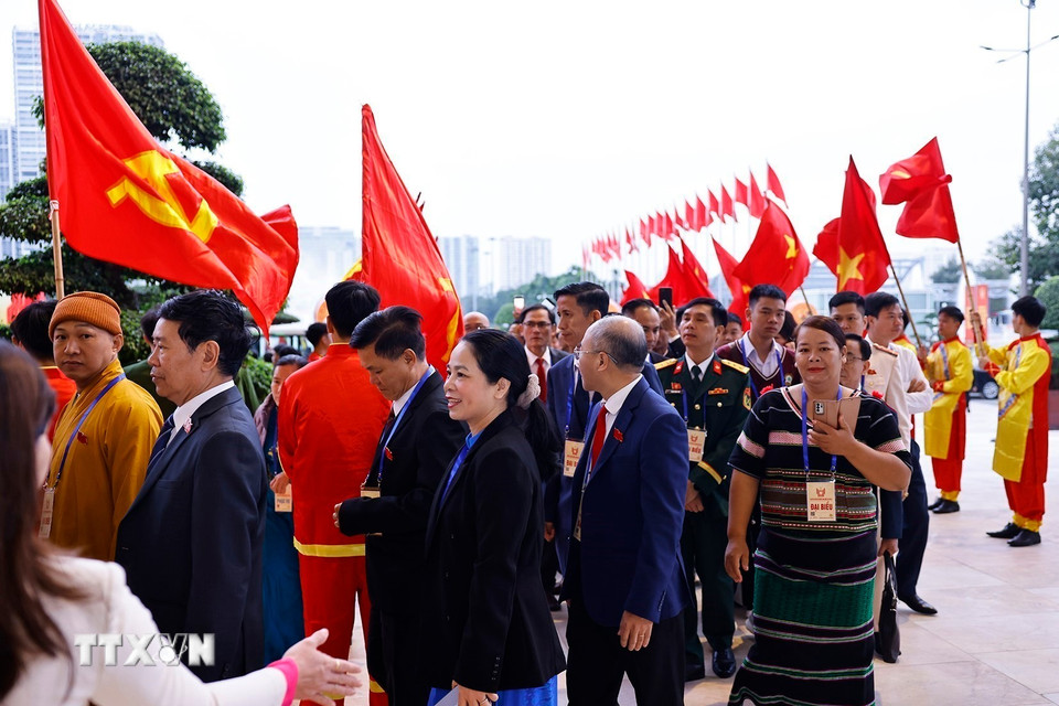 Các đại biểu đến dự Đại hội Thi đua yêu nước toàn quốc lần thứ XI. (Ảnh: Doãn Tấn/TTXVN)