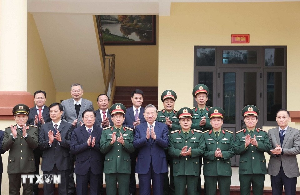 Tổng Bí thư Tô Lâm với các đại biểu. (Ảnh: Thống Nhất/TTXVN)