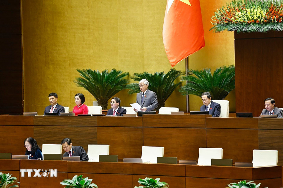 Phó Chủ tịch Thường trực Quốc hội Đỗ Văn Chiến phát biểu. (Ảnh: Doãn Tấn/TTXVN)