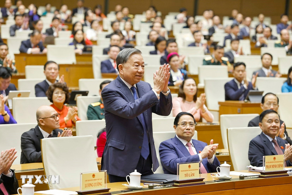 Tổng Bí thư Tô Lâm dự bế mạc kỳ họp. (Ảnh: Doãn Tấn/TTXVN)