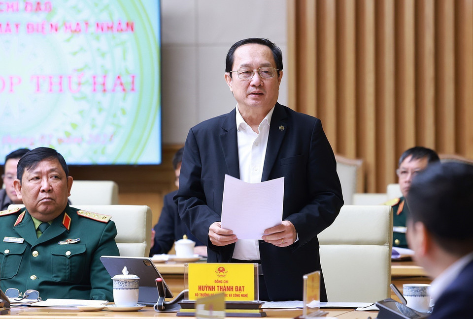 Bộ trưởng Bộ Khoa học và Công nghệ Huỳnh Thành Đạt phát biểu. (Ảnh: Dương Giang/TTXVN)