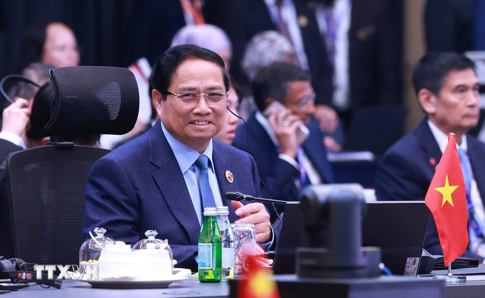 Thủ tướng Phạm Minh Chính tham dự Hội nghị Cấp cao Đông Á (EAS) lần thứ 20. (Ảnh: Dương Giang/TTXVN)