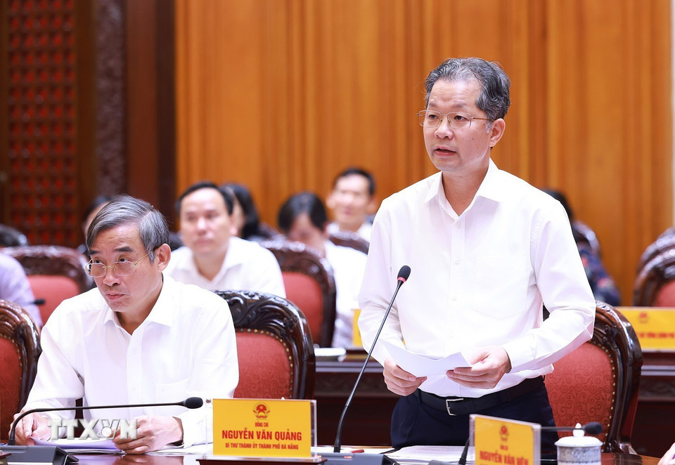 Bí thư Thành ủy Đà Nẵng Nguyễn Văn Quảng phát biểu. (Ảnh: Dương Giang/TTXVN)