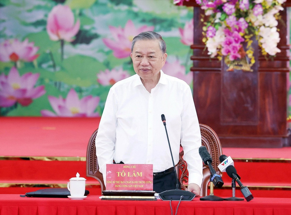 Tổng Bí thư Tô Lâm phát biểu. (Ảnh: Thống Nhất/TTXVN)