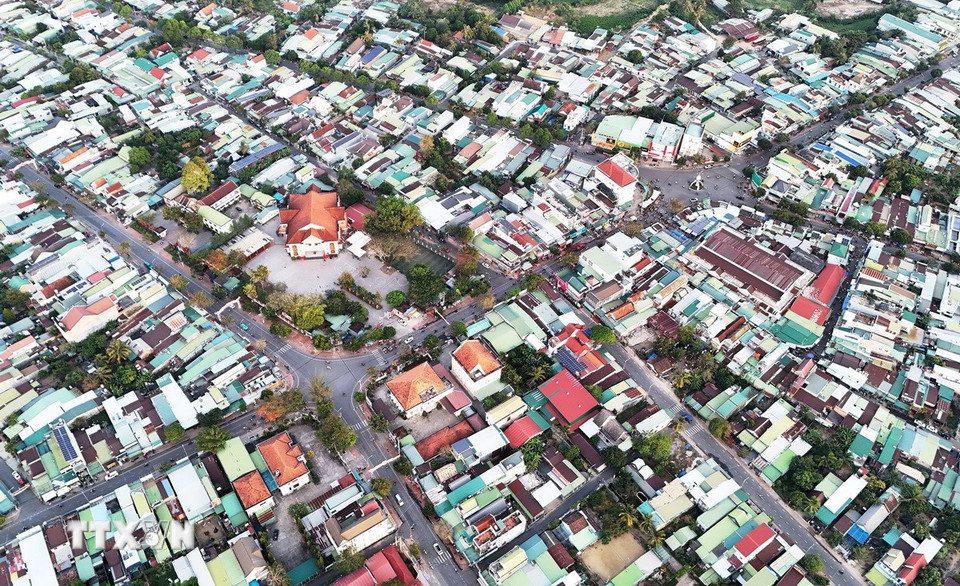 Khu vực trung tâm thị trấn Đạ Tẻh, huyện Đạ Huoai. (Ảnh: Hồng Đạt/TTXVN)