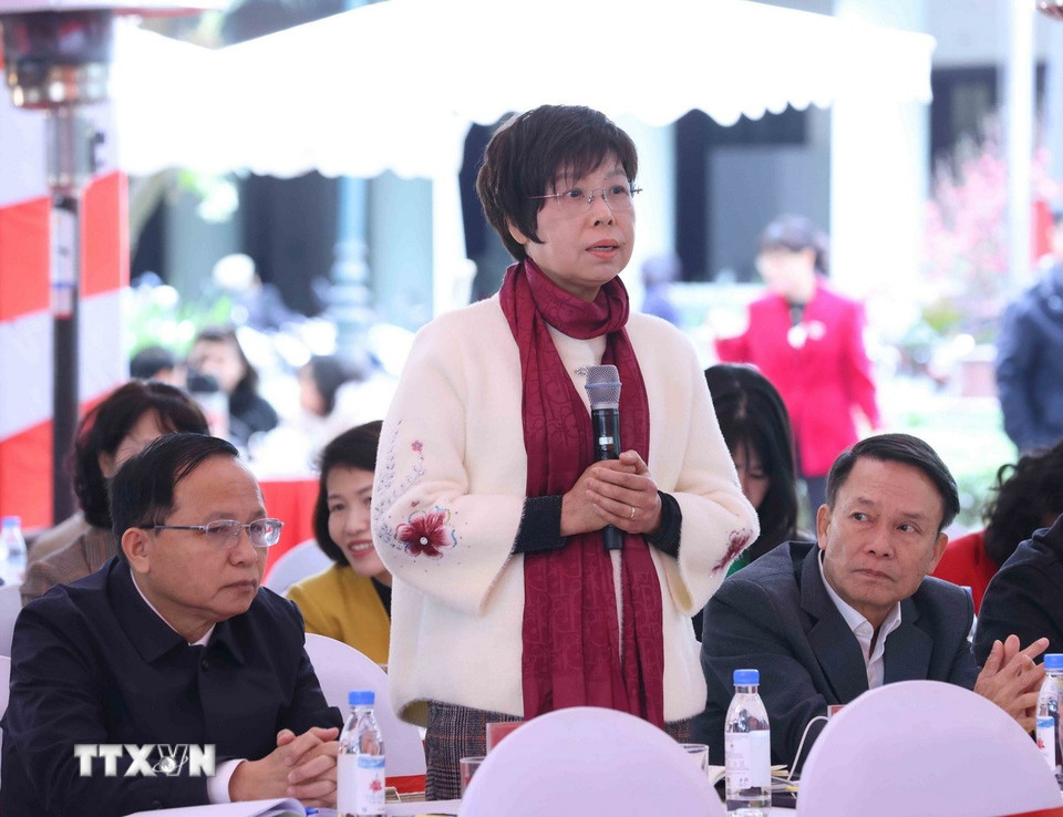 Tổng Giám đốc Thông tấn xã Việt Nam Vũ Việt Trang phát biểu tại hội nghị. (Ảnh: Phương Hoa/TTXVN)