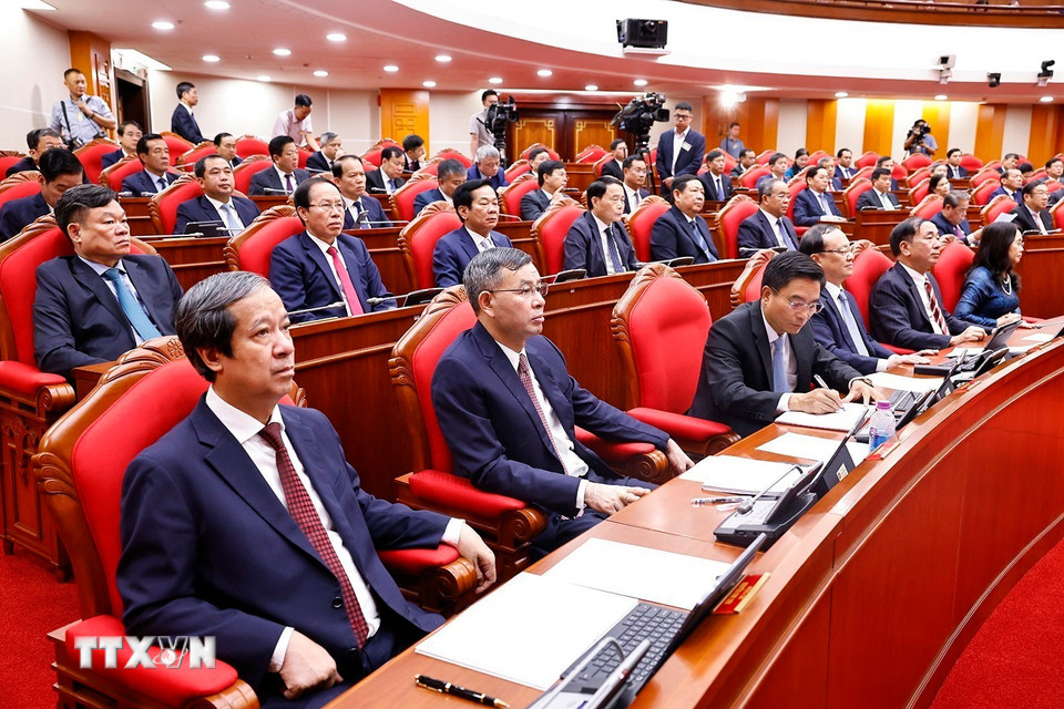 Các đại biểu tham dự phiên bế mạc Hội nghị lần thứ 13 Ban Chấp hành Trung ương Đảng khóa XIII. (Ảnh: Doãn Tấn/TTXVN)