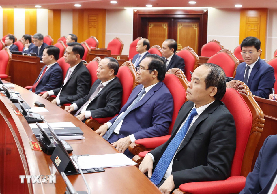 Các đại biểu tham dự phiên bế mạc Hội nghị lần thứ 13 Ban Chấp hành Trung ương Đảng khóa XIII. (Ảnh: Thống Nhất/TTXVN)