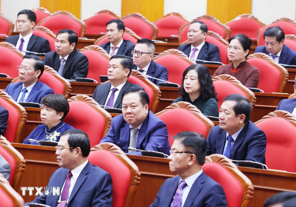 Các đại biểu tham dự phiên bế mạc Hội nghị lần thứ 13 Ban Chấp hành Trung ương Đảng khóa XIII. (Ảnh: Thống Nhất/TTXVN)