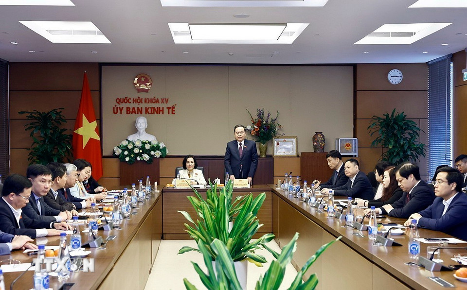 Chủ tịch Quốc hội Trần Thanh Mẫn phát biểu. (Ảnh: Doãn Tấn/TTXVN)