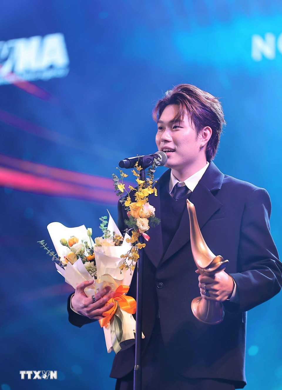 "Nghệ sỹ mới của năm" Dương Domic. (Ảnh: Phạm Tuấn Anh/TTXVN)