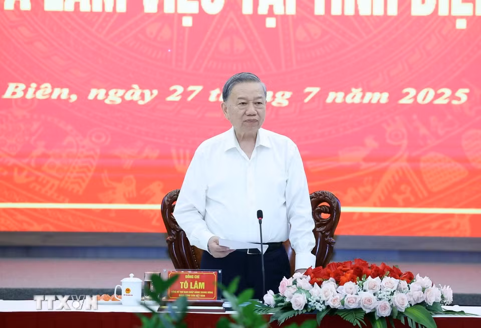 Tổng Bí thư Tô Lâm phát biểu. (Ảnh: Thống Nhất/TTXVN)