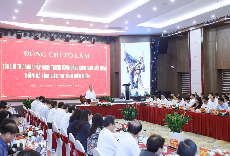 Tổng Bí thư Tô Lâm phát biểu. (Ảnh: Thống Nhất/TTXVN)