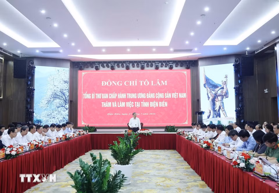 Tổng Bí thư Tô Lâm phát biểu. (Ảnh: Thống Nhất/TTXVN)