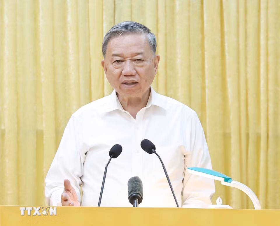 Tổng Bí thư Tô Lâm phát biểu. (Ảnh: Thống Nhất/TTXVN)