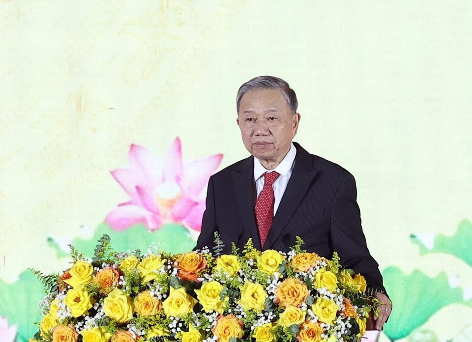 Tổng Bí thư Tô Lâm phát biểu. (Ảnh: Thống Nhất/TTXVN)