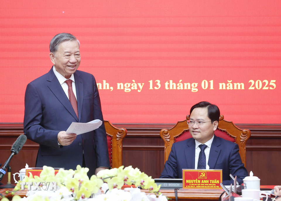 Tổng Bí thư Tô Lâm phát biểu. (Ảnh: Thống Nhất/TTXVN)