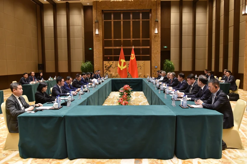 Quang cảnh hội đàm. (Ảnh: Tiến Trung/TTXVN)