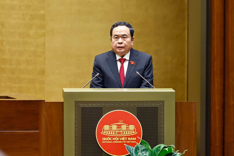 Chủ tịch Quốc hội Trần Thanh Mẫn phát biểu mở đầu phiên chất vấn. (Ảnh: Doãn Tấn/TTXVN)