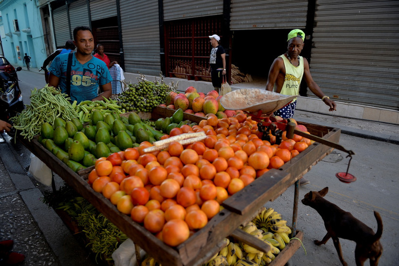 Người dân bán rau quả trên đường phố tại La Habana, Cuba, ngày 11/6/2019. (Ảnh: AFP/ TTXVN)