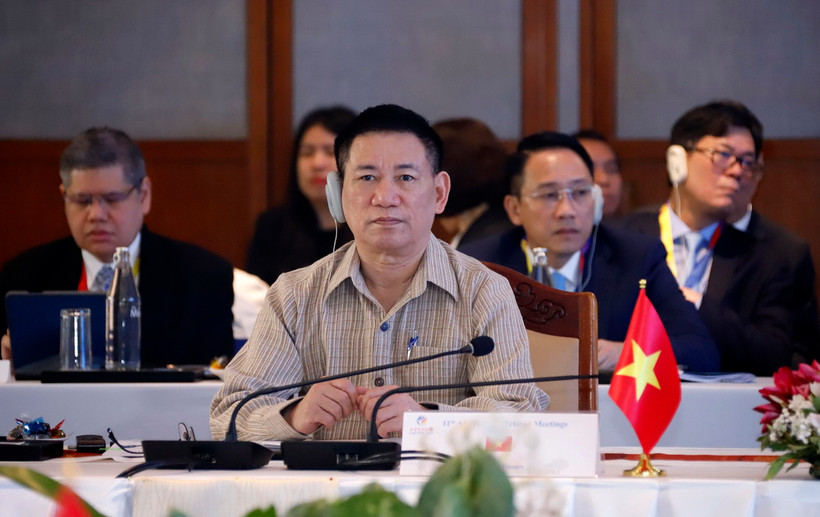 Bộ trưởng Tài chính Hồ Đức Phớc tại Hội nghị Bộ trưởng Tài chính ASEAN lần thứ 28. (Ảnh: Phạm Kiên/TTXVN)