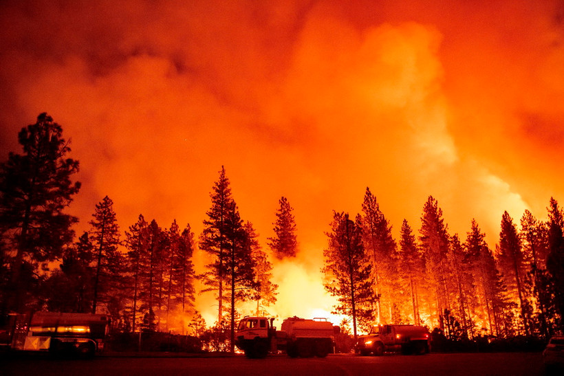 Một vụ cháy rừng ở Foresthill, bang California (Mỹ). (Ảnh: AFP/TTXVN)