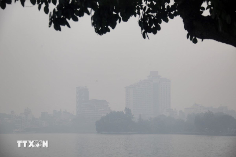 Không khí của Hà Nội ở mức không lành mạnh. (Nguồn: TTXVN)