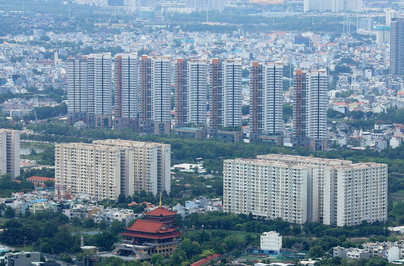 Các dự án chung cư ở thành phố Thủ Đức, Thành phố Hồ Chí Minh. (Ảnh: Hồng Đạt/TTXVN)