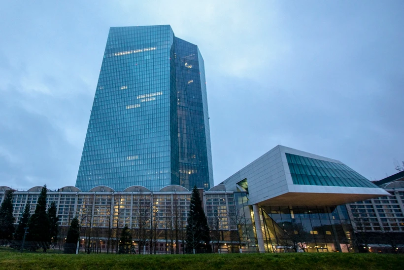 Trụ sở Ngân hàng Trung ương châu Âu (ECB) ở Frankfurt am Main, Đức. (Ảnh: AFP/TTXVN)