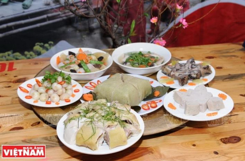 Mâm cỗ ngày Tết. (Nguồn: Báo Ảnh Việt Nam)