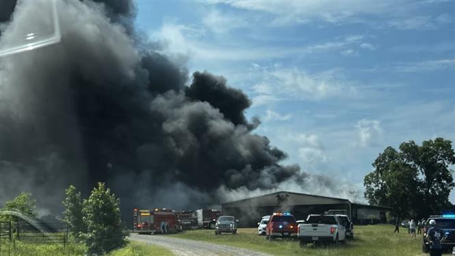 Hiện trường một vụ nổ tại kho pháo hoa. (Ảnh minh họa. Nguồn: KLTV/TTXVN)