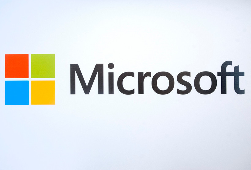 Biểu tượng Microsoft tại một sự kiện ở California, Mỹ. (Ảnh: AFP/TTXVN)