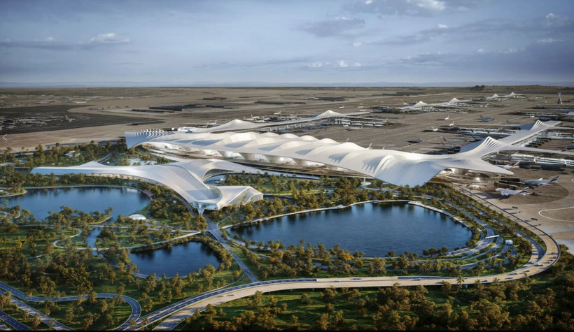 Phối cảnh nhà ga sân bay Al Maktoum. (Nguồn: AP)
