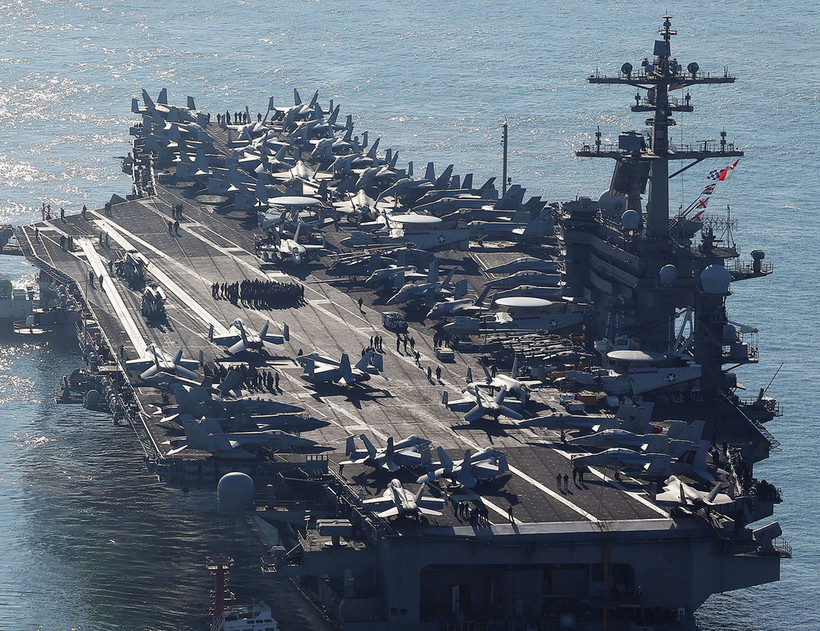 Tàu sân bay USS Carl Vinson của Mỹ. (Ảnh: Yonhap/TTXVN)