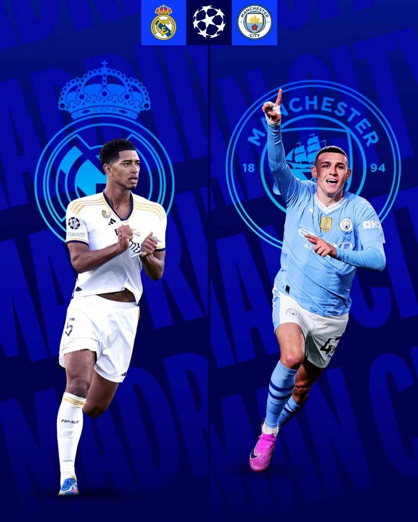 Real sẽ đối đầu Man City ở tứ kết. (Nguồn: X)