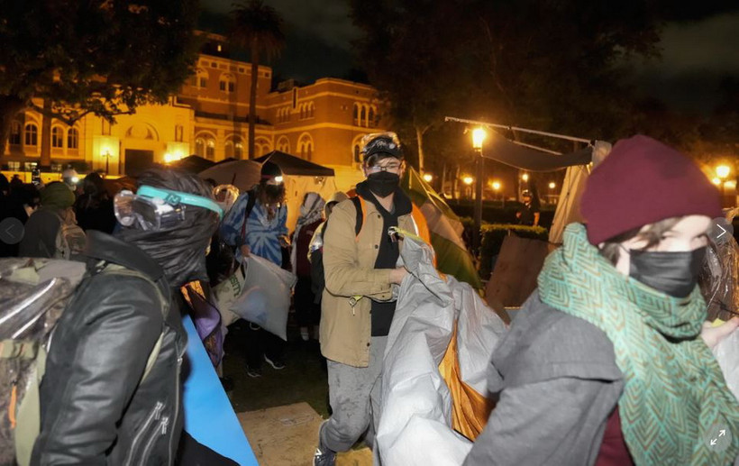 Người biểu tình Palestine trong khuôn viên Đại học Southern California. (Nguồn: AP)