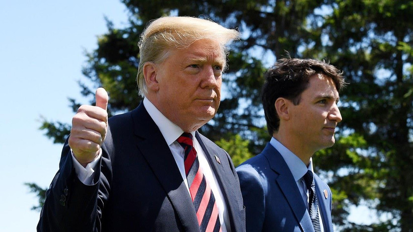 Tổng thống Mỹ Donald Trump và Thủ tướng Canada Justin Trudeau. (Nguồn: Getty images)