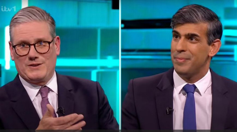 Thủ tướng Anh Rishi Sunak và lãnh đạo Công đảng đối lập Keir Starmer. (Nguồn: ITV)