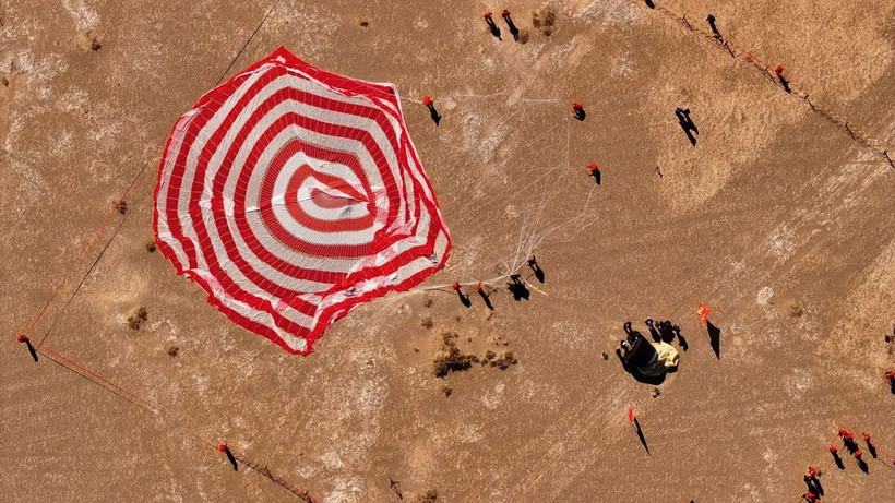 Khu vực vệ tinh Thực Tiễn-19 hạ cánh. (Ảnh: CNSA)