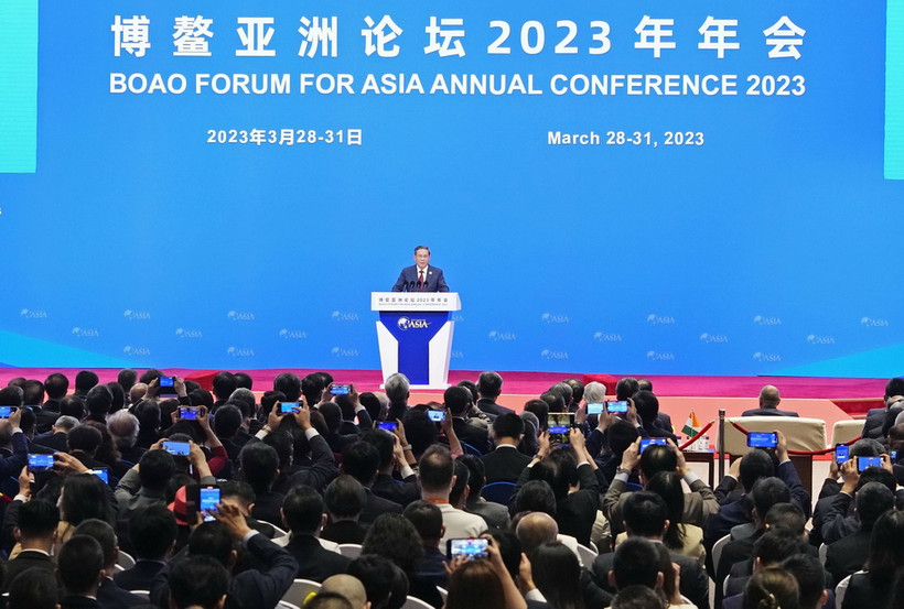 Lễ khai mạc Hội nghị thường niên Diễn đàn châu Á Bác Ngao (BFA) ngày 30/3/2023. (Ảnh: Kyodo/TTXVN)