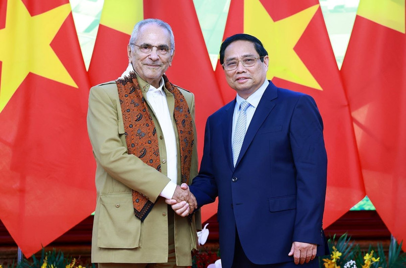 Thủ tướng Phạm Minh Chính và Tổng thống Timor-Leste Jose Ramos-Horta. (Ảnh: Dương Giang/TTXVN)