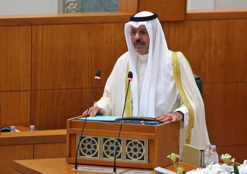 Thủ tướng Kuwait Sheikh Ahmad Nawaf al-Ahmad al-Sabah phát biểu tại Quốc hội ở Kuwait City. (Ảnh: AFP/TTXVN)
