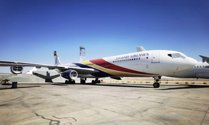 Máy bay Airbus A340 của Hãng hàng không Legend Airlines. (Ảnh: Legend Airlines)