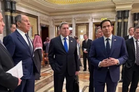 Ngoại trưởng Nga Sergei Lavrov gặp gỡ người đồng cấp Mỹ Marco Rubio ở Saudi Arabia. (Nguồn: Bộ Ngoại giao Nga)