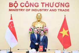 Bộ trưởng Bộ Công Thương Nguyễn Hồng Diên và Bộ trưởng Bộ Công Thương phụ trách năng lượng và khoa học - công nghệ Singapore Tan See Leng.