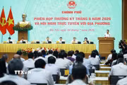 Phiên họp Chính phủ thường kỳ tháng 6 năm 2026 và Hội nghị trực tuyến Chính phủ với địa phương. (Ảnh: Dương Giang/TTXVN)