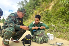Bộ Chỉ huy Quân sự thành phố Đà Nẵng sử dụng 2 UAV rà quét khu vực sạt lở để tìm kiếm người mất tích và lên phương án cứu hộ, cứu nạn hiệu quả. (Ảnh: Thanh Phong/Vietnam+)